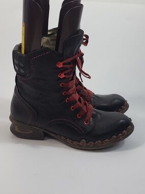 Rovers Leather Ankle Boots, Black, Size 40, Side Zip